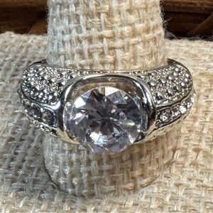 Cubic Zirconia Imitation Gem Silver size 6 Ring